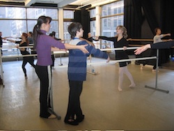 Yuka Kawazu's ballet class Yuka Kawazu corrects a young dancer in her ballet class