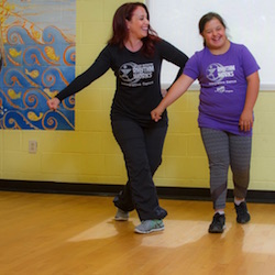Tricia Gomez (center) of Rhythm Works Integrative Dance. Photo by Arthur Crenshaw.