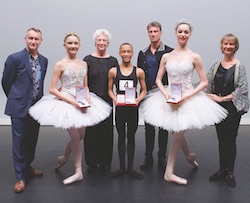 Genee Finalists Lania Atkins and Makensie Henson receive their medals. Photo courtesy of the Genee.
