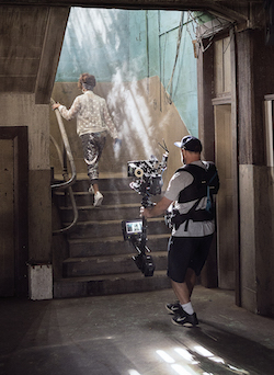 Macy Baez behind the scenes filming for the Sony DEFY project. Photo courtesy of Sony.