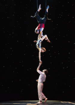 Martin Charrat, Myriam Deraiche, and Samuel Williama Charlton in Cirque du Soleil's 'Paramour', on Broadway at the Lyric Theatre. Photo by Richard Termine
