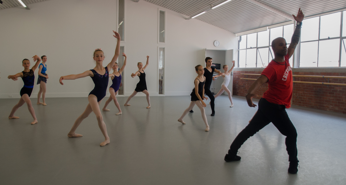 Denzil Bailey leads a ballet class. Photo by Julia Forsyth.