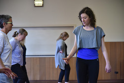Diana Scalzi, independent artist, teaching beginner tap. Photo by Michael Emill Firminger.