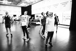 'American Idiot' in rehearsal, with choreographer Lucas Newland. Photo courtesy of Newland.