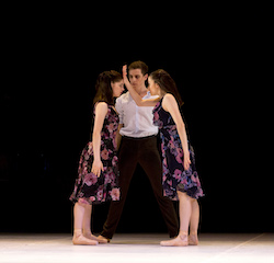 Sara Andrlon, Noah Dunlop and Eilis Small in Graeme Murphy AO's 'Almost'. Photo by Sergey Konstantinov.