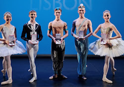 Genée International Ballet Competition Winners Lin Fujimoto, Matthew Maxwell, Harris Beattie, Ryan Felix and Lucy Christodoulou. Photo by Bruno Simao.