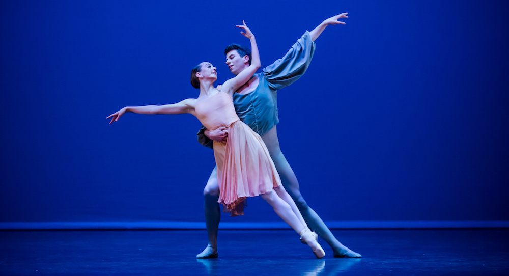 New Zealand School of Dance’s 50th Anniversary Graduation Season, featuring Emma-Rose Barrowclough and Jack Whiter in George Balanchine's ‘Allegro Brillante’. Photo by Stephen A’Court.