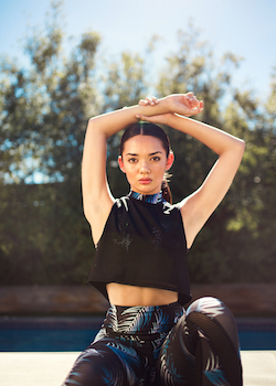 Portia Talib in the Ivy Crop Top, Lola Dance Crop and Bailey 7/8 Legging from Energetiks' Oasis Collection. Photo by Energetiks.