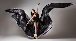 Ella McMillan wearing Energetiks leotard and pointe shoes. Photo by Diva Dance Photography.