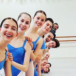 Simon Dow with students. Photo courtesy of The Australian Ballet School.