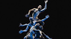Daniel Riley, Tyrel Dulvarie, Rika Hamaguchi and Yolanda Lowatta in Bangarra's 'Dark Emu'. Photo by Daniel Boud.