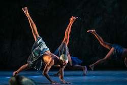Daniel Riley in Bangarra Dance Theatre's 'Dark Emu'.