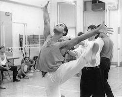 Julio Monge rehearsing for Jerome Robbins' 'Broadway'. Photo by Martha Swope.