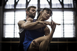 SDC dancers Bernhard Knauer and Charmene Yap in rehearsal for 'Quintett'. Photo by Peter Greig.