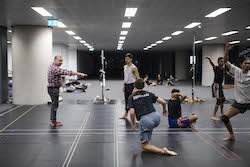Bangarra in rehearsal. Photo by Lisa Tomasetti.