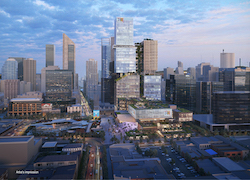 An artist impression of ECU City Campus' skyline view.