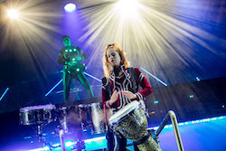 Stef Furnari and Lisa Purmodh in 'Drummer Queens'. Photo by David Hooley.