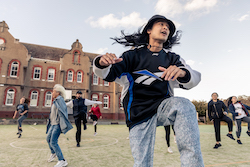 Alec Pernes for FREEDANCE (10 weeks of energetic dance classes in the open air at Abbotsford Convent, led by local artists from Dancehouse). Photo by Mathew Lynn.