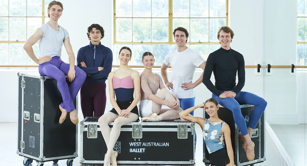 West Australian Ballet's seven new 2022 corps de ballet members. Photo by Frances Andrijich.
