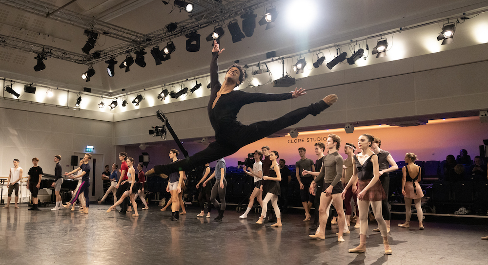 The Royal Ballet's Marcelino Sambé in class during World Ballet Day 2022. Photo by Andrej Uspenski.