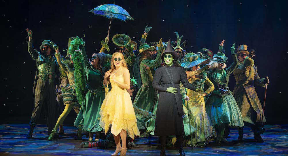 Courtney Monsma, Sheridan Adams and Ensemble in 'Wicked'. Photo by Jeff Busby.